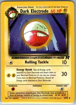 Dark Electrode 34/82 Non Holo Team Rocket - Pokemon Card - NM - Image 1
