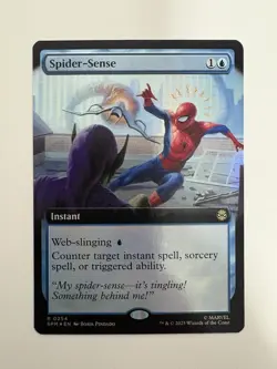 Spider-Sense Foil Borderless MTG Magic the Gathering Card NM Near Mint SPM - Image 1