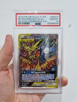 Hidden Fates ETB Promo Pokemon Card Moltres & Zapdos & Articuno SM210 PSA 10 - Image 1
