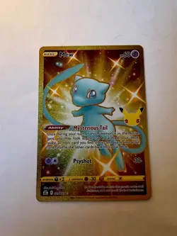 Mew 025/025 Secret Rare Celebrations 25th Anniversary Gold Pokemon Card TCG NM - Image 3