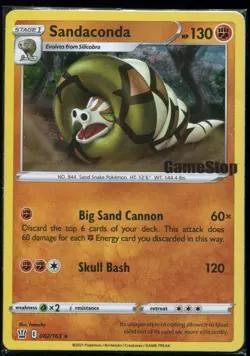 SANDACONDA 082/163 HOLO RARE BATTLE STYLES GAMESTOP PROMO Pokemon NEAR MINT - Image 1