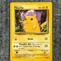Vintage Pokemon Base Set Pikachu 58/102 Yellow Cheeks NM/LP - Image 1