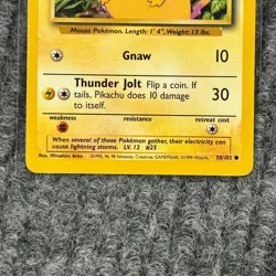Vintage Pokemon Base Set Pikachu 58/102 Yellow Cheeks NM/LP - Image 4