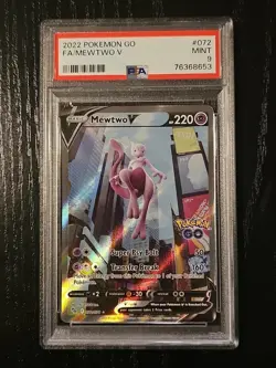 2022 Pokemon Go Mewtwo V 072/078 Alternate Full Art PSA 9 Mint - Image 1