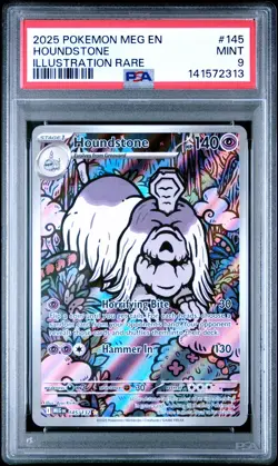 2025 POKEMON MEG EN-MEGA EVOLUTION ILLUSTRATION RARE #145 HOUNDSTONE PSA 9 - Image 1