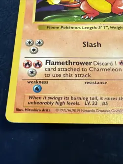 Charmeleon Base Set Shadowless #24/102 WOTC Vintage 1999 Pokemon Card - Image 5