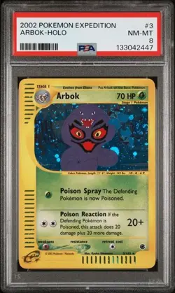 2002 Pokemon Expedition #3 Arbok Holo PSA 8 NM-MT - Image 1