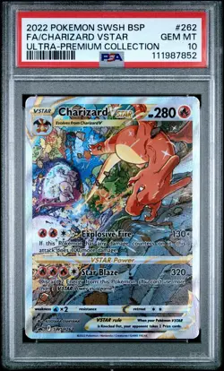 2022 POKEMON SWSH BLACK STAR PROMO #262 FULL ART/CHARIZARD VSTAR PSA 10 - Image 1