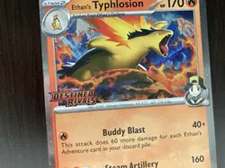 Ethan's Typhlosion 034/182 Pre Release STAMPED Promo Destined Rivals Pokemon - Image 3