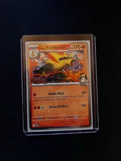 Ethan's Typhlosion 034/182 Pre Release STAMPED Promo Destined Rivals Pokemon - Image 1