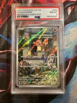 2023 Pokemon SVP En Charmander Obsidian Flames ETB PSA 8 #044 - Image 1