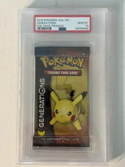 RARE 2016 PSA 10 GENERATIONS Pikachu Booster Foil Pack Pokemon PSA 10 GEM MINT - Image 1