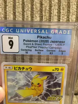 Pokemon Pikachu Promo 126/S-P CGC Mint 9 Japanese PikaPika! Campaign Sword Shiel - Image 3