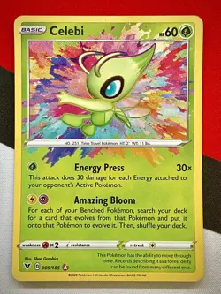 CELEBI Amazing Rare 009/185 Holo Vivid Voltage Pokemon PACK FRESH #2 - Image 1