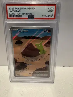 2023 Pokemon SV Obsidian Flames OBF EN Larvitar #203/197 PSA 9 - Image 3