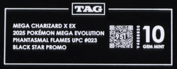 2025 Pokemon Phantasmal Flames Mega Charizard X EX Black Star Promo TAG 10 (951) - Image 3