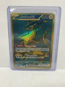 Pokemon TCG Miraidon ex 243/091 Paldean Fates Gold Hyper Uncommon Holo - Image 1