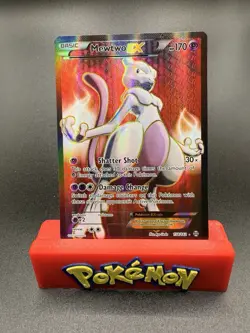 Pokemon Mewtwo-EX TCG Full Art Ultra Rare Holo Card Breakthrough 158/162 NM - Image 1