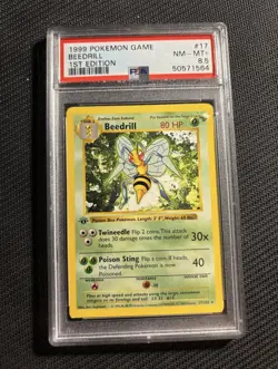 Pokemon Card PSA 8.5 Beedrill 1st Edition Base Shadowless - Image 1