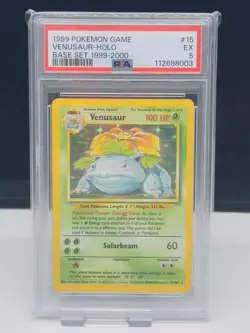 Pokemon Card Venusaur + more 15/102 4th Print PSA 5 Holo Base Set 1999-2000 WOTC - Image 2