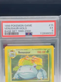 Pokemon Card Venusaur + more 15/102 4th Print PSA 5 Holo Base Set 1999-2000 WOTC - Image 3