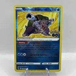 Radiant Blastoise ⭐ 018/078 Holo Radiant Rare Pokemon GO 2022 Pokemon NM - Image 2