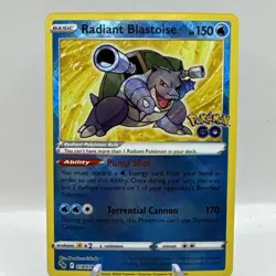 Radiant Blastoise ⭐ 018/078 Holo Radiant Rare Pokemon GO 2022 Pokemon NM - Image 3