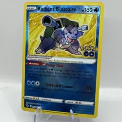 Radiant Blastoise ⭐ 018/078 Holo Radiant Rare Pokemon GO 2022 Pokemon NM - Image 5