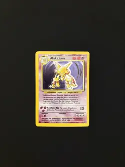 Pokemon TCG Alakazam 1/102 Base Set Holo Rare Unlimited WOTC Vintage - Image 1