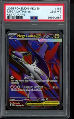 PSA 10 - 2025 Mega Latias ex 163/132 Me01: Mega Evolution Holo Pokemon - Image 1