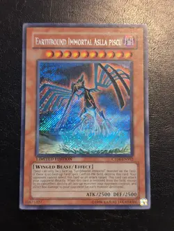 Yu-Gi-Oh! SECRET RARE CARD EARTHBOUND IMMORTAL ASLLA PISCU CT06-ENS02 NM/VLP - Image 1
