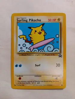 💎SURFING PIKACHU #28 Black Star Promo WOTC Pokemon Card NM Vintage💎psa Bgs Cgc - Image 1