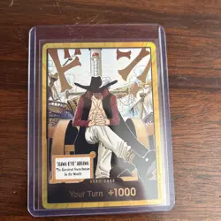 DON!! Card (Dracule Mihawk) (Gold) The Azure Sea's Seven Foil - Image 2