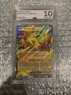 Pokemon Zapdos EX Scarlet Violet 151 Card 145/165 Double Rare DCI 10 - Image 1