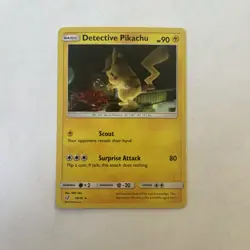 Pokemon TCG Detective Pikachu Holo Rare Card 10/18 Light Play - Image 1