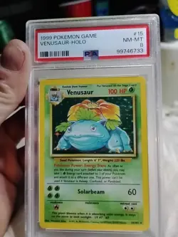 1999 Pokemon Game Venusaur Holo Card 15/102 PSA 8 NM-MT - Image 3