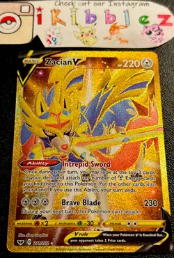 Zacian V 211/202 NM Gold Secret Rare Full Art SWSH Pokemon Card. Fast Shipping! - Image 1