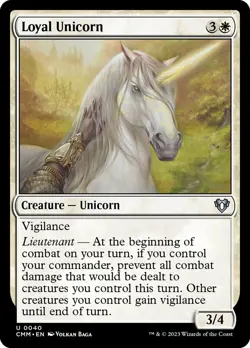 [MTG] Loyal Unicorn (Foil) (0040) (CMM) NM - Image 1