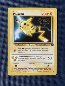 NM++ - Pikachu #4 - Stamped 1999 Pokemon The First Movie Black Star Promo - Image 1