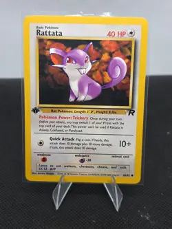2000 Pokemon Team Rocket First Edition Rattata #66/82 - Image 1