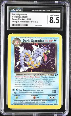 CGC 8.5 Dark Gyarados 1999 Team Rocket 8/82 Prerelease Promo Holo Pokemon Card - Image 1