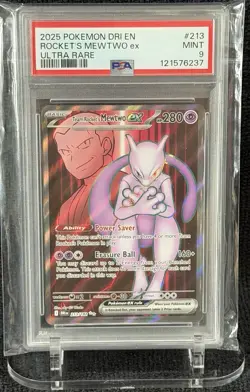 Pokemon Team Rocket's Mewtwo ex 213/182 Sv10 Ultra Rare Holo PSA 9 - Image 1