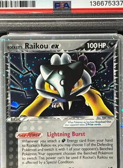 PSA NM-MT 8 -Rocket's Raikou Ex 108/107 Secret Rare Holo-Pokemon 2005 Ex Deoxys - Image 2