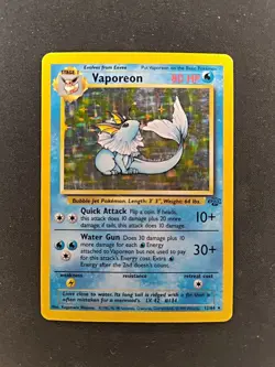 Pokemon TCG Vaporeon Jungle Holo Card 12/64 Unlimited Rare, Heavily Played - Image 1