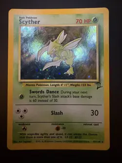 #3 Scyther 17/130 Base Set 2 2000 Holo Rare WOTC Pokemon Card TCG - Image 1