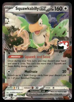 Pokemon Cards Squawkabilly ex 169/193 PRIZE PACK Paldea Evolved Double Rare NM - Image 1