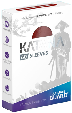 60 Ultimate Guard Katana Red Japanese Size Card Sleeves Deck Protector japan tcg - Image 1