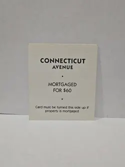 1996 Monopoly Connecticut Ave. Replacement Deed Card - Image 2