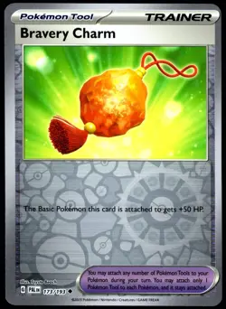 Pokemon TCG Bravery Charm 173/193 2023 Paldea Evolved Reverse Holo Uncommon - LP - Image 1