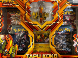 Pokemon TCG - S&M Tapu Koko Figure Collection - 4 Booster Packs - 2017 (Sealed) - Image 1